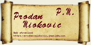 Prodan Mioković vizit kartica